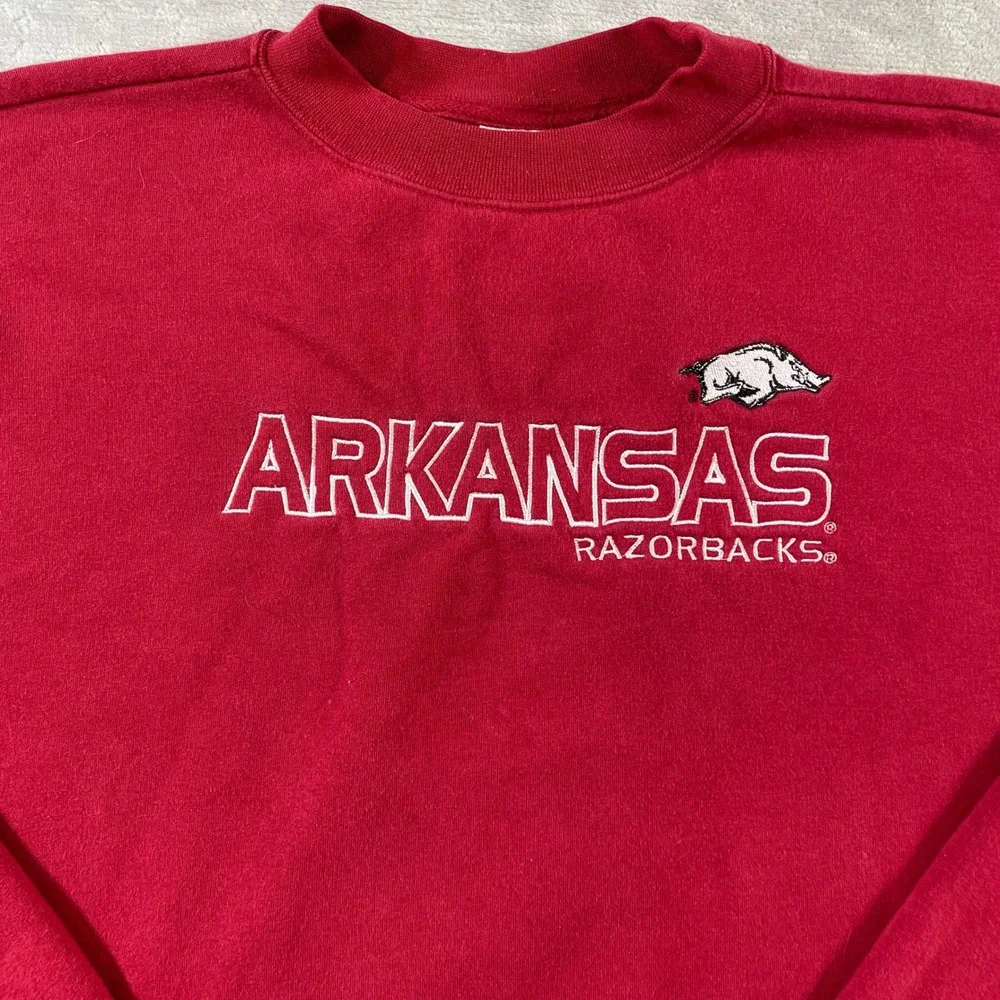 Vintage Arkansas Razorbacks Sweatshirt Adidas Mens 2XL Red NCAA College School